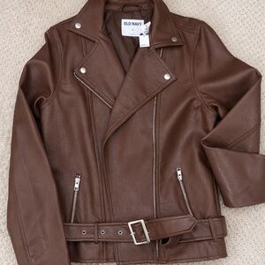 Old Navy Brown Vegan Leather Jacket - NWT